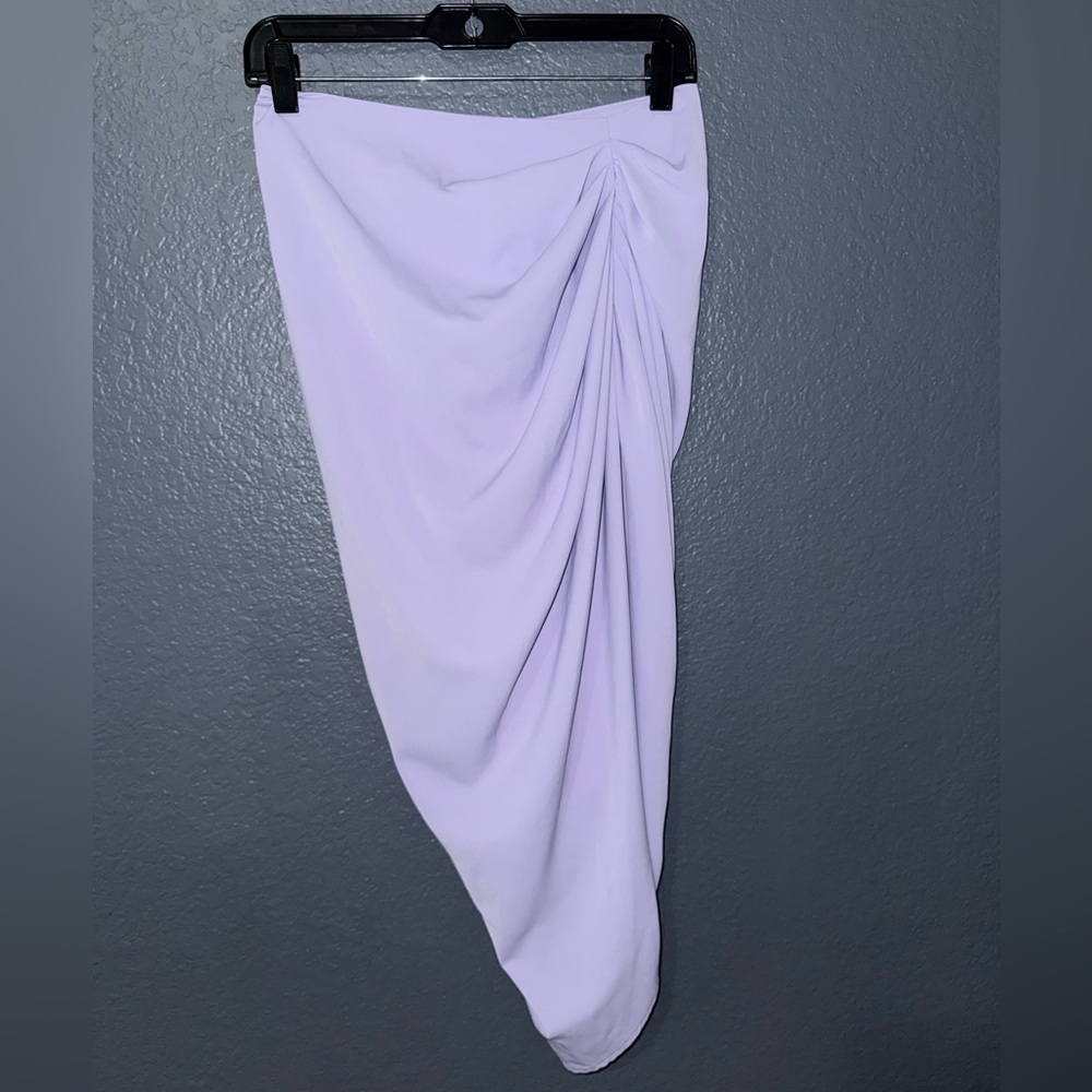 SHEIN Lilac Draped Asymmetric Midi Skirt
